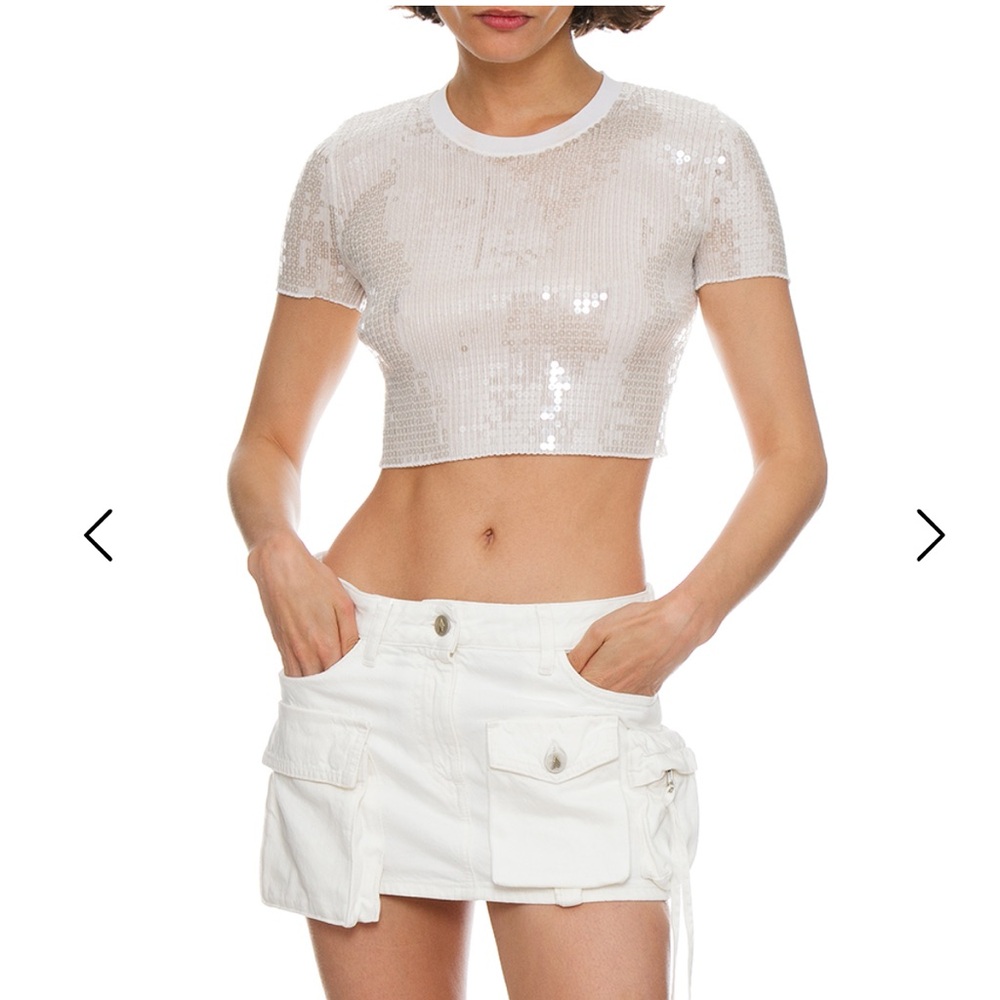 NWT SIZE SMALL Alexander Wang sequin-embellished T-shirt